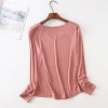 2021 Autumn new Modal base T-shirt for women, long-sleeved V-neck solid color stretch straight top Specification image